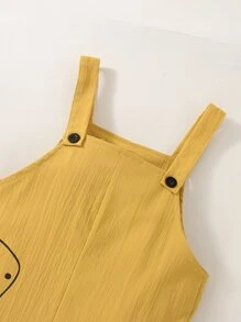 Jumpsuit bé trai Nút Hoạt hình Khủng long Sẵn sàng - Màu vàng - Xem 3