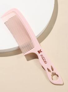 1 chiếc Lược chải tóc họa tiết hình thỏ & chữ cái hoạt hình dành cho tóc dày xoăn dài gợn sóng, gỡ rối cho tóc ướt và khô Chống tĩnh điện cho mọi loại tóc, lược cắt tóc, lược chải tóc cho nữ và nam - Hồng - Xem 1