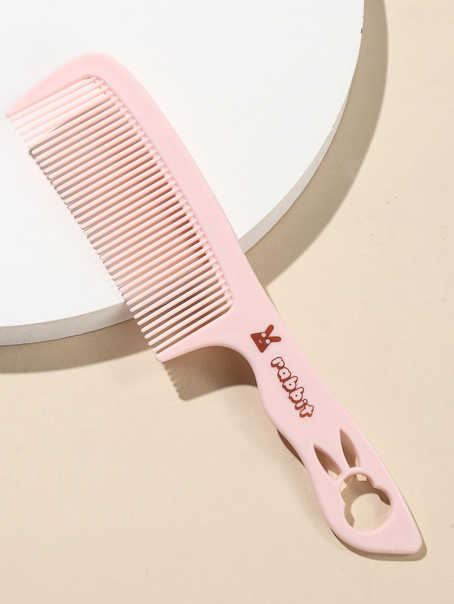 1 chiếc Lược chải tóc họa tiết hình thỏ & chữ cái hoạt hình dành cho tóc dày xoăn dài gợn sóng, gỡ rối cho tóc ướt và khô Chống tĩnh điện cho mọi loại tóc, lược cắt tóc, lược chải tóc cho nữ và nam - Hồng - Xem 1