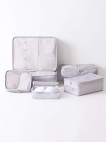 6pcs/set Oxford Cloth Travel Storage Bags, Minimalist Style, Convenient For Separating Clothes, Underwear, And Other Items, Suitable For Suitcases - Grey - View 2