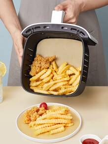 100 piezas Papel para hornear cuadrado freidora horneando - Caqui - Ver 1