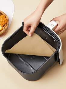 100 piezas Papel para hornear cuadrado freidora horneando - Caqui - Ver 2