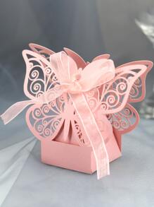 5入組蝴蝶裝飾糖果打包盒 - 粉色 - 查看 2