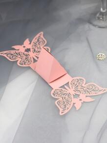 5入組蝴蝶裝飾糖果打包盒 - 粉色 - 查看 5