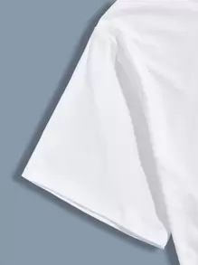 Manfinity EMRG Hombres Camiseta con estampado de slogan & estatua - Blanco - Ver 4