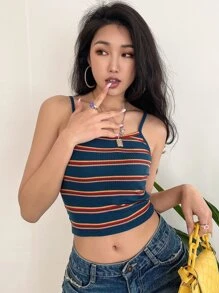 DAZY Block Striped Cami Top Tank Tops