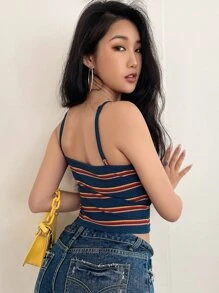 DAZY Block Striped Cami Top Tank Tops