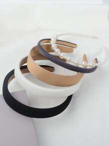 5入組優雅的扁布黑色頭箍，適合仙女、搖滾風、聚會、日常穿搭，新年贈禮女士優雅之選 - 彩色 - 查看 3