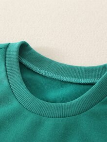 Toddler Girls Letter Embroidery Tee & Shorts - Green - View 3