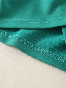 Toddler Girls Letter Embroidery Tee & Shorts - Green - View 4