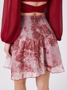 SHEIN Unity 紮染腰部打褶半身裙 - 彩色 - 查看 2