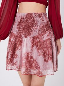 SHEIN Unity 紮染腰部打褶半身裙 - 彩色 - 查看 5