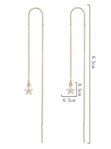 Pendientes de enhebrador zirconia cúbica - Amarillo Oro - Ver 3