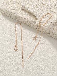 Pendientes de enhebrador zirconia cúbica - Amarillo Oro - Ver 4