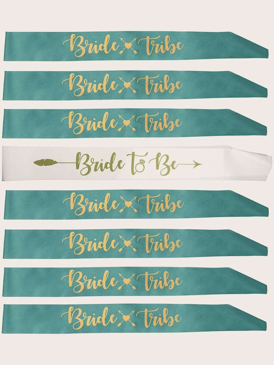 8pcs Bridal Shoulder Straps Set, Satin Ribbon, Party Accessories - Multicolor - View 1