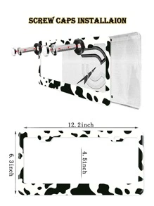 1入組奶牛圖案汽車牌照架 - 彩色 - 查看 3