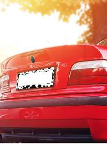 1入組奶牛圖案汽車牌照架 - 彩色 - 查看 4