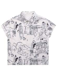 男孩塗鴉圖案襯衫