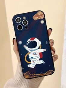 卡通宇航員手機外殼 - 黑色 - 查看 1