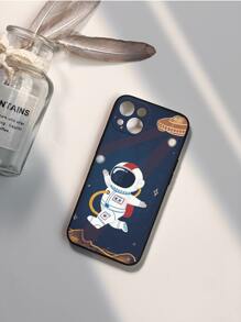 卡通宇航員手機外殼 - 黑色 - 查看 2