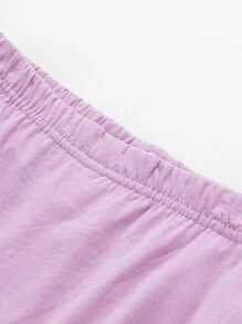 Niñas Falda ribete con fruncido unicolor - Lila Púrpura - Ver 4