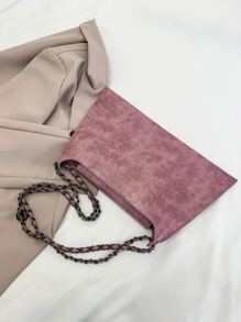 Túi đeo chéo phong cách đường phố thanh lịch thời trang Holliday màu trơn phong cách cổ điển, hoàn hảo để mua sắm - Bụi hồng - Xem 2