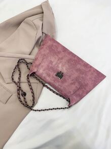 Túi đeo chéo phong cách đường phố thanh lịch thời trang Holliday màu trơn phong cách cổ điển, hoàn hảo để mua sắm - Bụi hồng - Xem 3