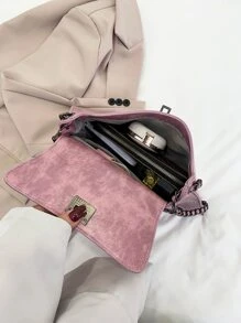 Túi đeo chéo phong cách đường phố thanh lịch thời trang Holliday màu trơn phong cách cổ điển, hoàn hảo để mua sắm - Bụi hồng - Xem 6