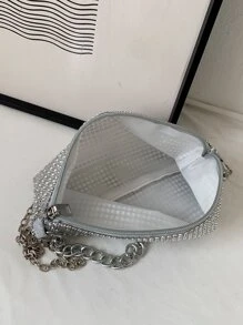 Fashionable Shiny Silver Shoulder Bag - Silver - View 3
