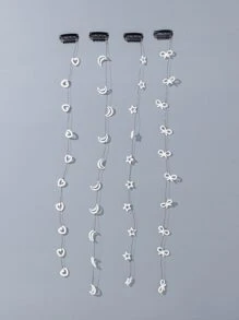 4入組月亮墜飾髮夾