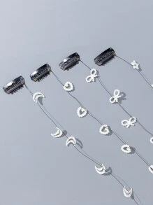 4入組月亮墜飾髮夾