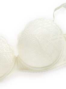 LUVLETTE Lingerie Double Up Lace Push-Up Bra - White - View 8