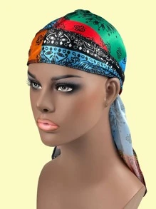 佩斯利印花头巾式睡帽 - 彩色 - 查看 3