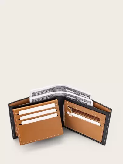 Men Letter Graphic Small Wallet