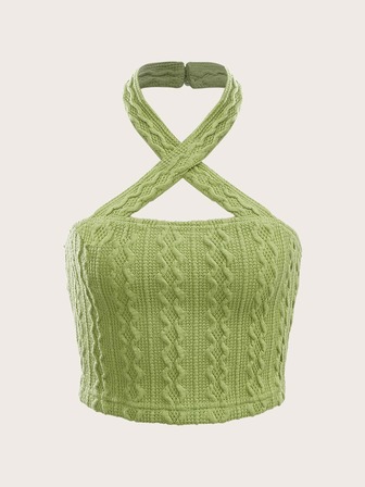 Solid Halter Knit Top