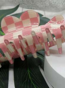 棋盤格印花髮爪 - 彩色 - 查看 4