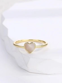 1入組愛心裝飾戒指銅首飾類