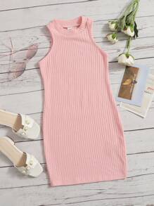 SHEIN Young Girl Ribbed Knit Dress