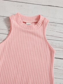 SHEIN Young Girl Ribbed Knit Dress