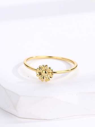 1入組花朵裝飾戒指銅首飾類