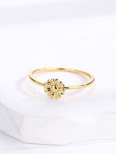 1入組花朵裝飾戒指銅首飾類