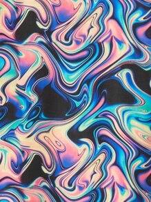 SHEIN Tween Boy Reflective Marble Print Tee - Multicolor - View 4