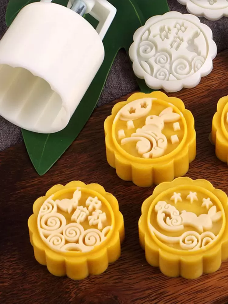 5pcs Chinese Mooncake Press Mold Set SHEIN