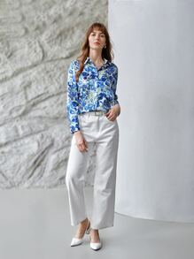 MOTF MOTF X Van Gogh INSPIRED 100% SILK FLOURISHING FLOWER COLLARED SHIRT