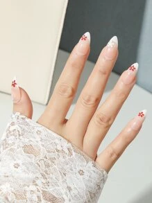 24入組長款尖形假指甲和1入組指甲銼和1片果凍膠 - 彩色 - 查看 1