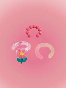 ROMWE Anime 3pcs Flower Decor Ear Cuffs