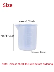 1pc 100ml Measuring Cup Design DIY Silicone Mold,Simple White Mold For DIY Lovers - White - View 6