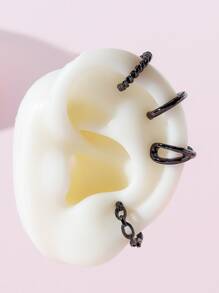 4入組扭結設計耳夾