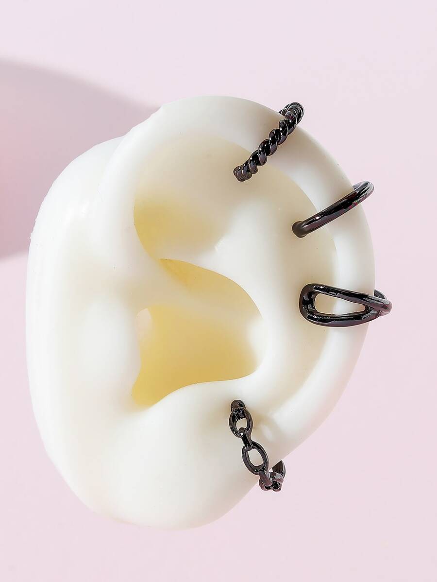 4入組扭結設計耳夾