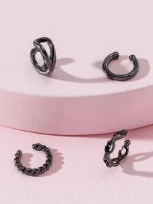 4入組扭結設計耳夾